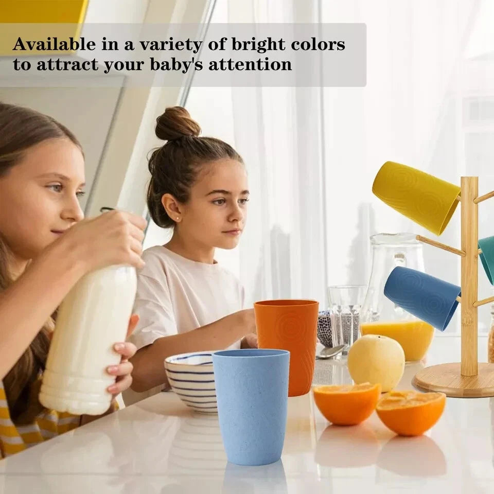 PYRMONT Wheat Straw Cups with Lid,Plastic set 16 OZ With Lid, Colorful | eBay