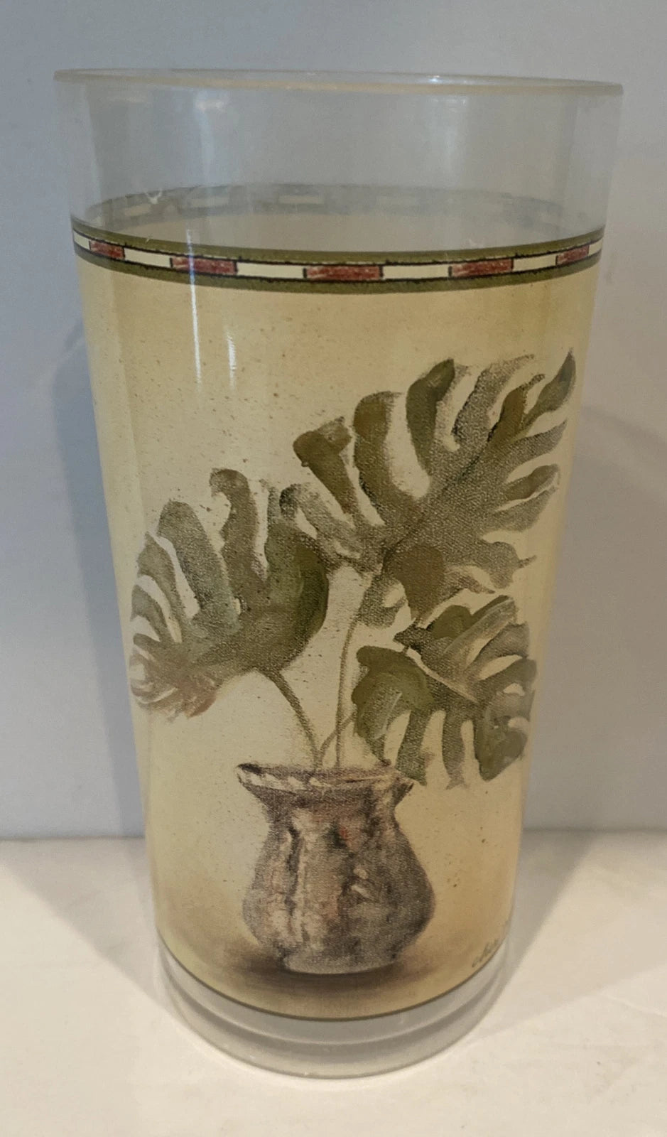 Evolution Sakura Tropical Palm Tree Melamine Plastic Glasses Chiri Blum Set of 8 | eBay