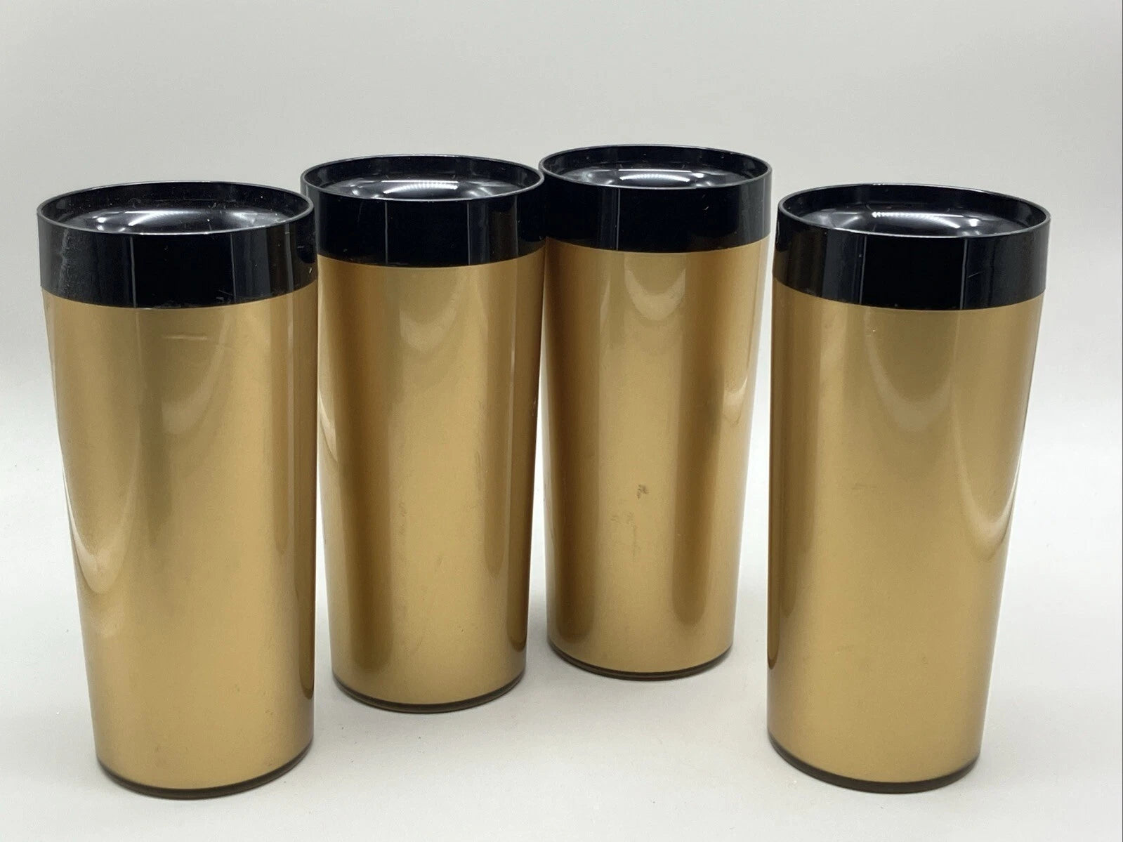 Set of 4 Nfc Insulated Gold Black Bulldog Design Plastic Tumbler 6.5" | eBay