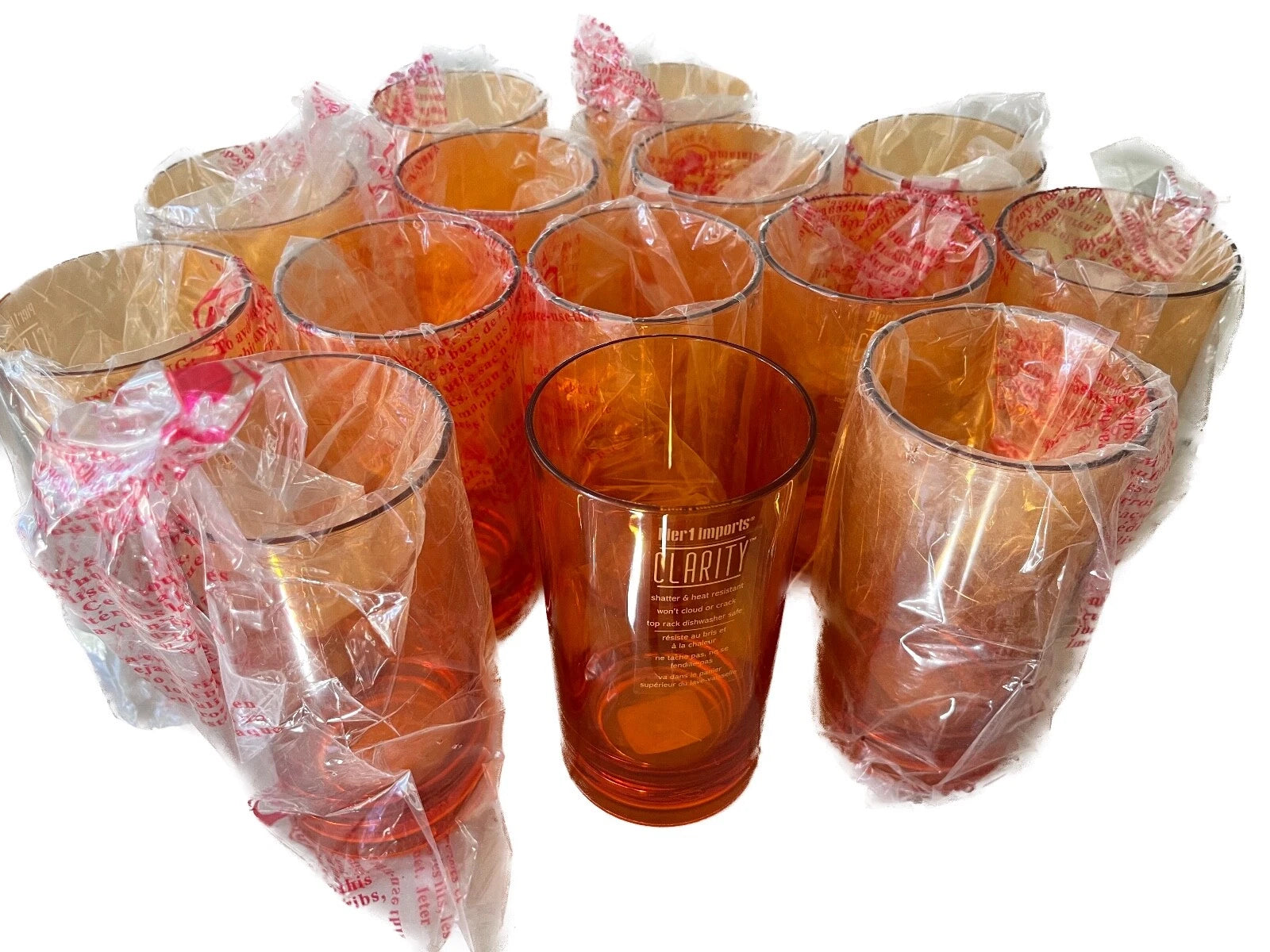 Pier 1 CLARITY Amber, Acrylic, Water Glasses - Set of 14 | eBay