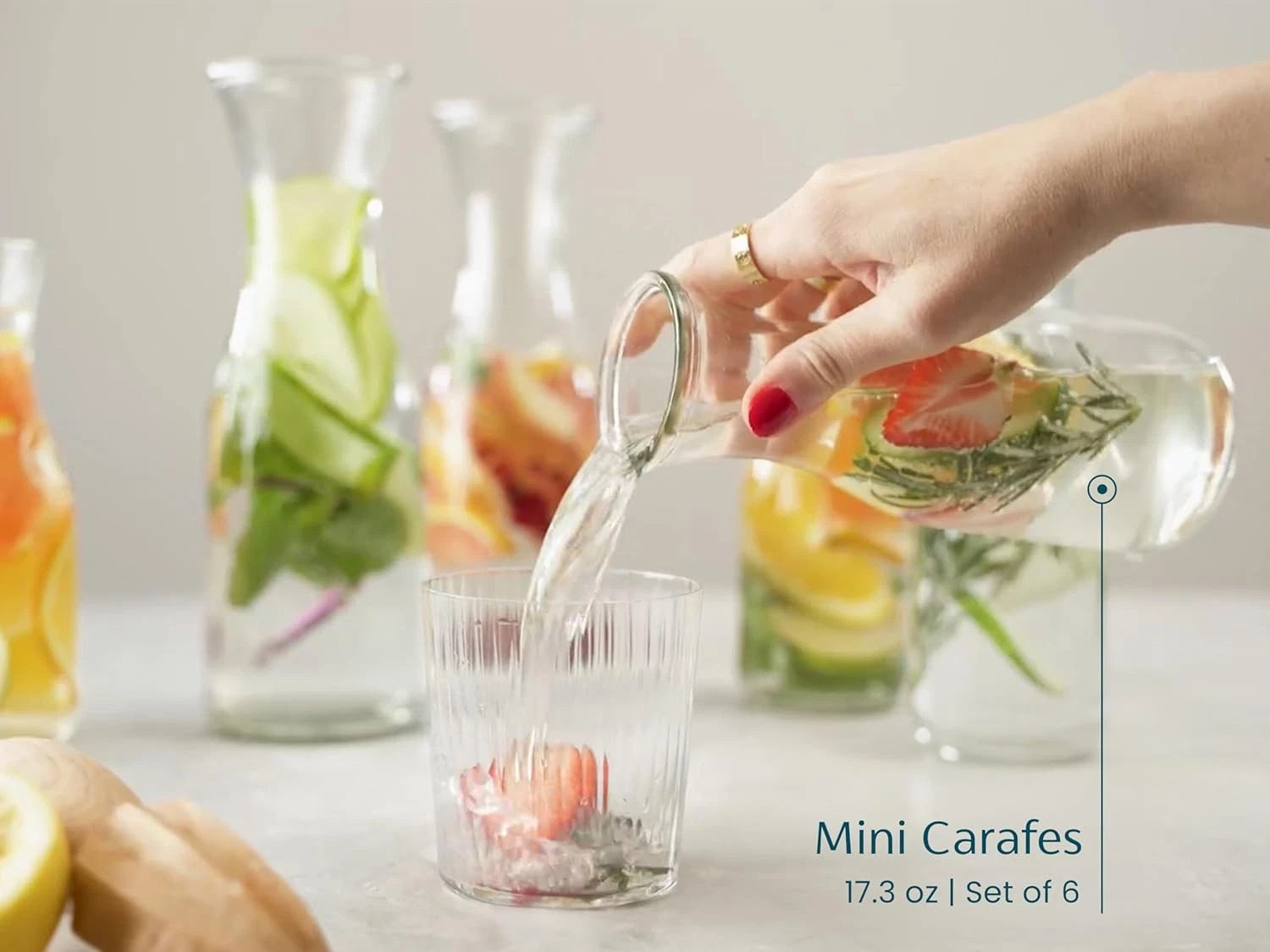 Carafe Pitchers, by Kook, Mini Carafes- set of 6, Beverage Dispensers | eBay