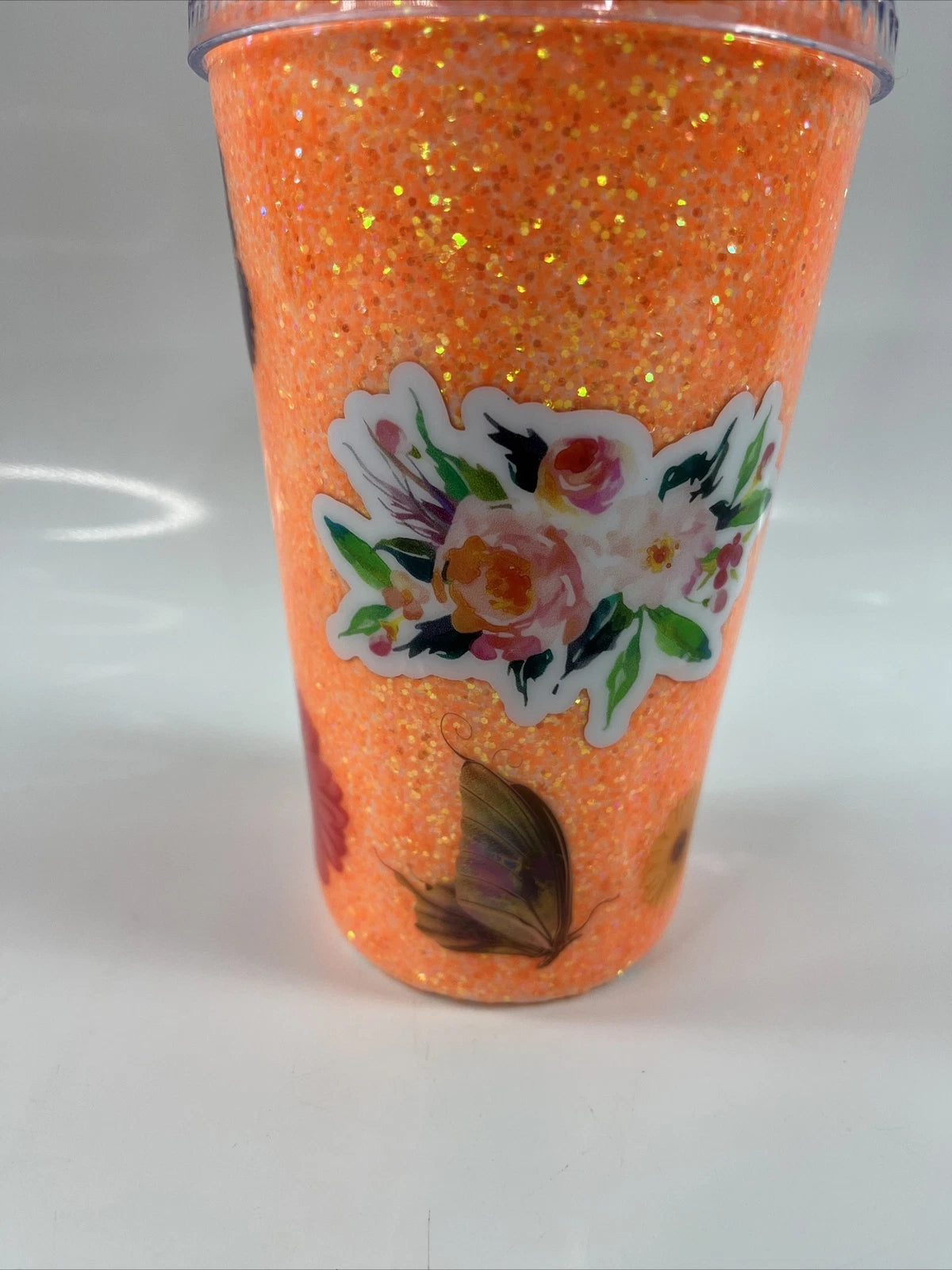 Handcrafted 16oz Acrylic Snow Globe Tumbler Neon Orange | eBay