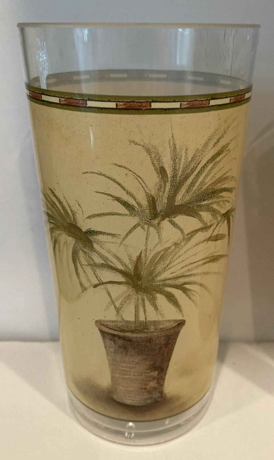 Evolution Sakura Tropical Palm Tree Melamine Plastic Glasses Chiri Blum Set of 8 | eBay