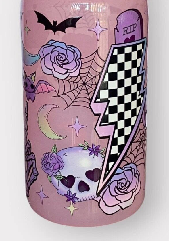 Pink/Purple Halloween 16oz Opaque Jelly Acrylic Can Tumbler w/ Plastic Lid Straw | eBay
