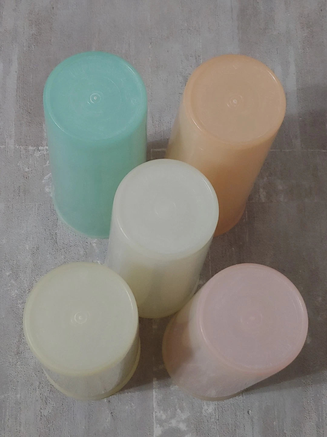 Vtg 1970's Tupperware Set Of 5 # 107 Tall Pastel Tumblers Cups 16 Oz No Lids | eBay