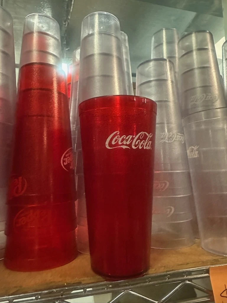 Set of 4 Coke Coca Cola Restaurant Red Plastic Tumblers Cups 24 oz | eBay