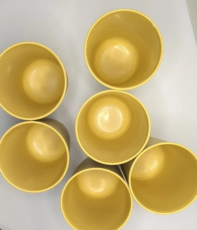 Vintage Tupperware Harvest Gold Yellow 5 1/4" Tumblers Set of 6 USA 873-14 | eBay