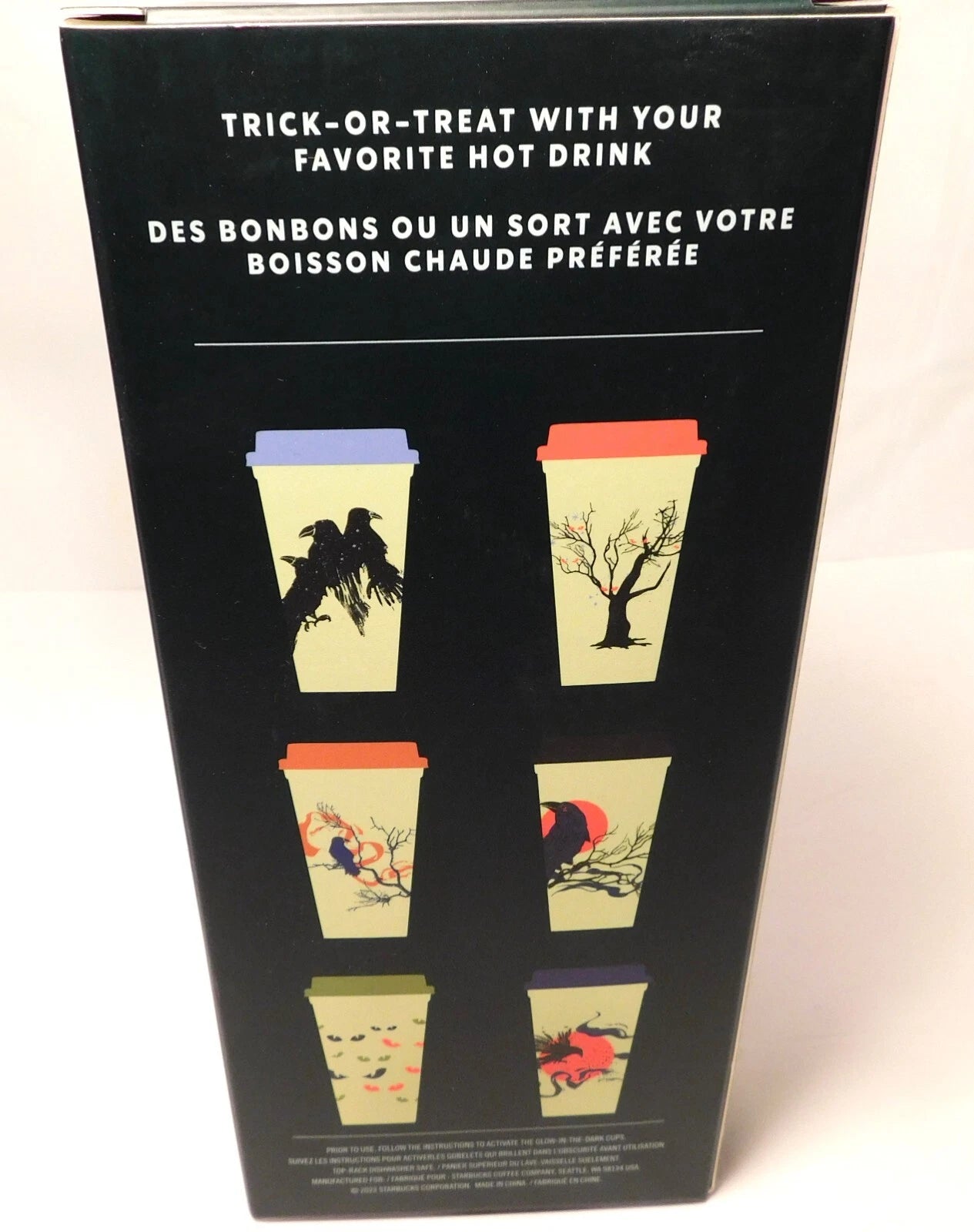 Starbucks Halloween 2022 Set Of 6 Reusable Glow In The Dark Hot Cups Limited NEW | eBay