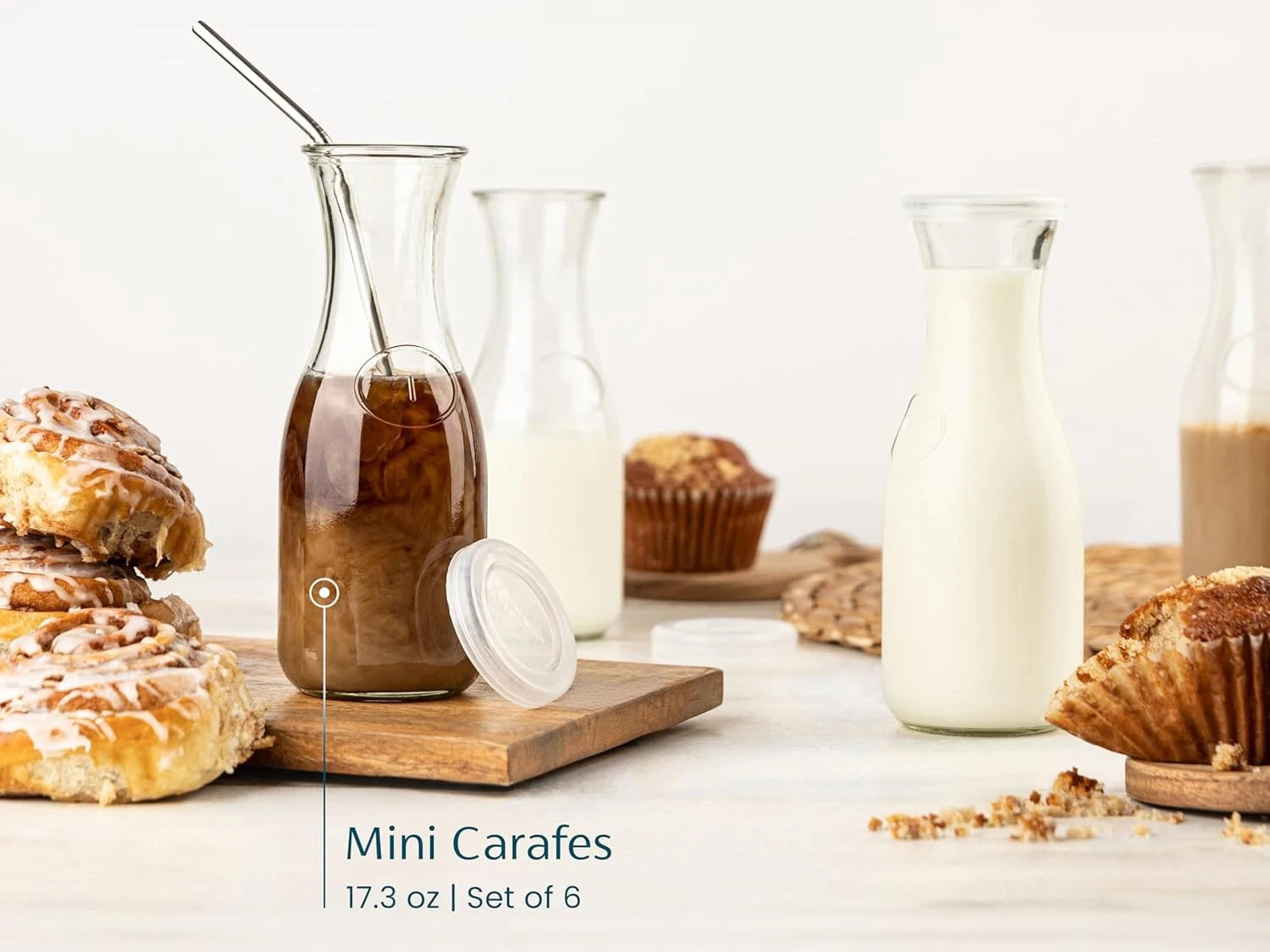 Carafe Pitchers, by Kook, Mini Carafes- set of 6, Beverage Dispensers | eBay