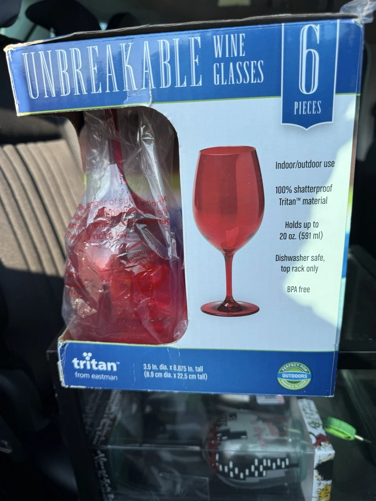 Tritan™ 6 piece Shatterproof BPA-free 20 oz Wine/Water Goblets 6 color pk SHE 4 | eBay