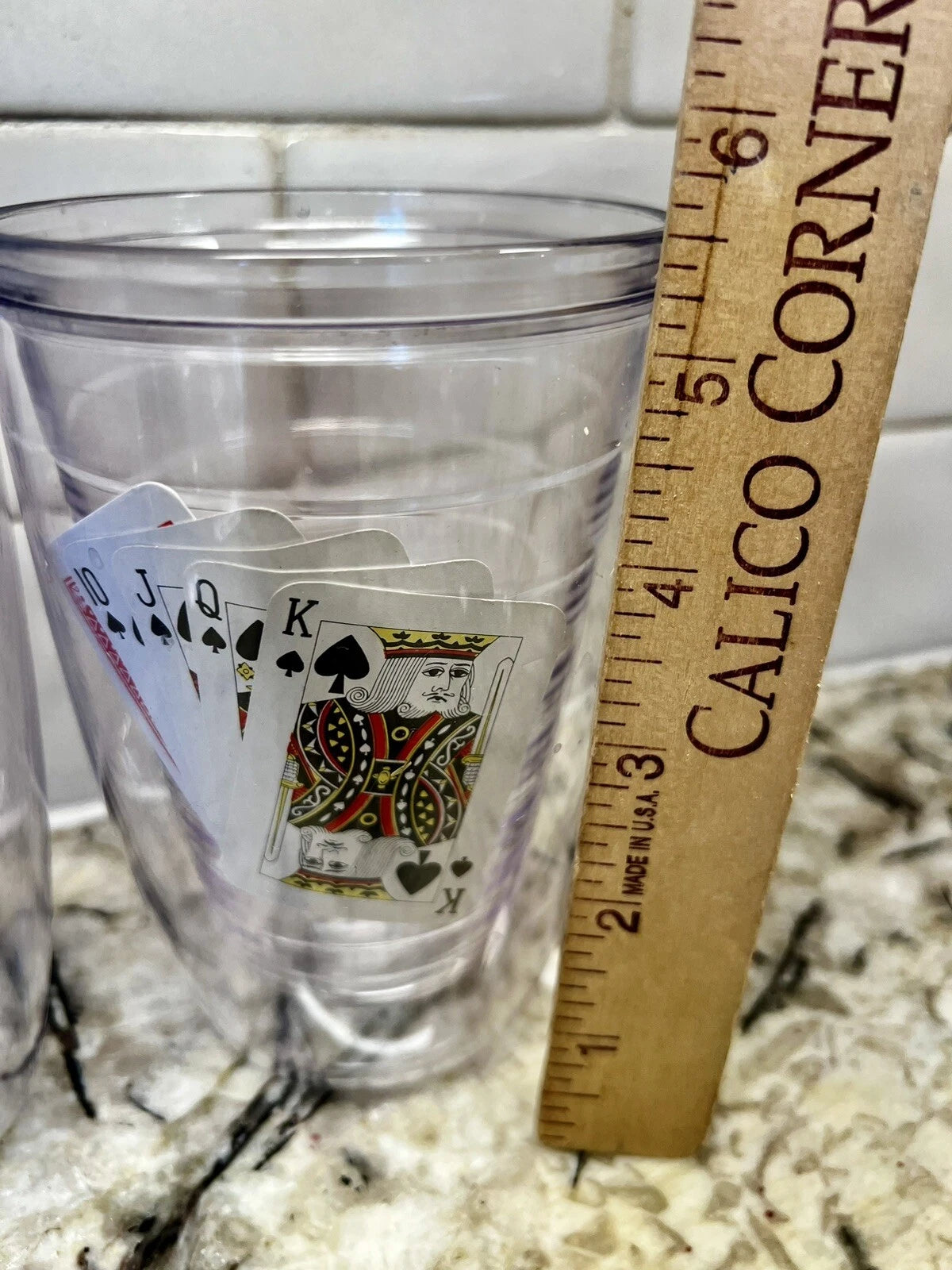 6 VTG NEW Insulated Clear Acrylic Bar Tumblers Interpur Poker Cards Hong Kong | eBay