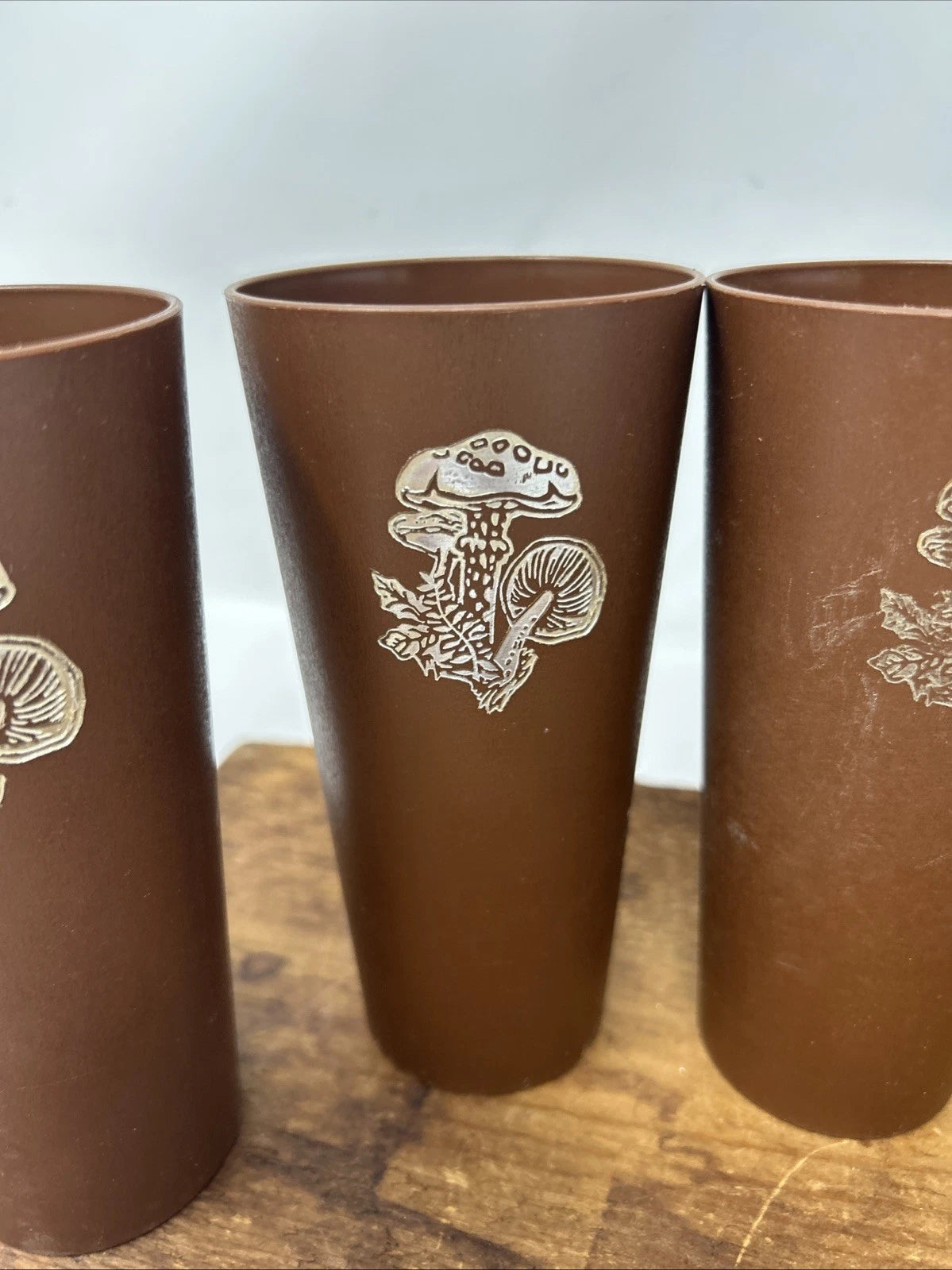 Vintage NASCO 1970s Mushrooms Brown Plastic Cups Set of 5 Tumblers | eBay