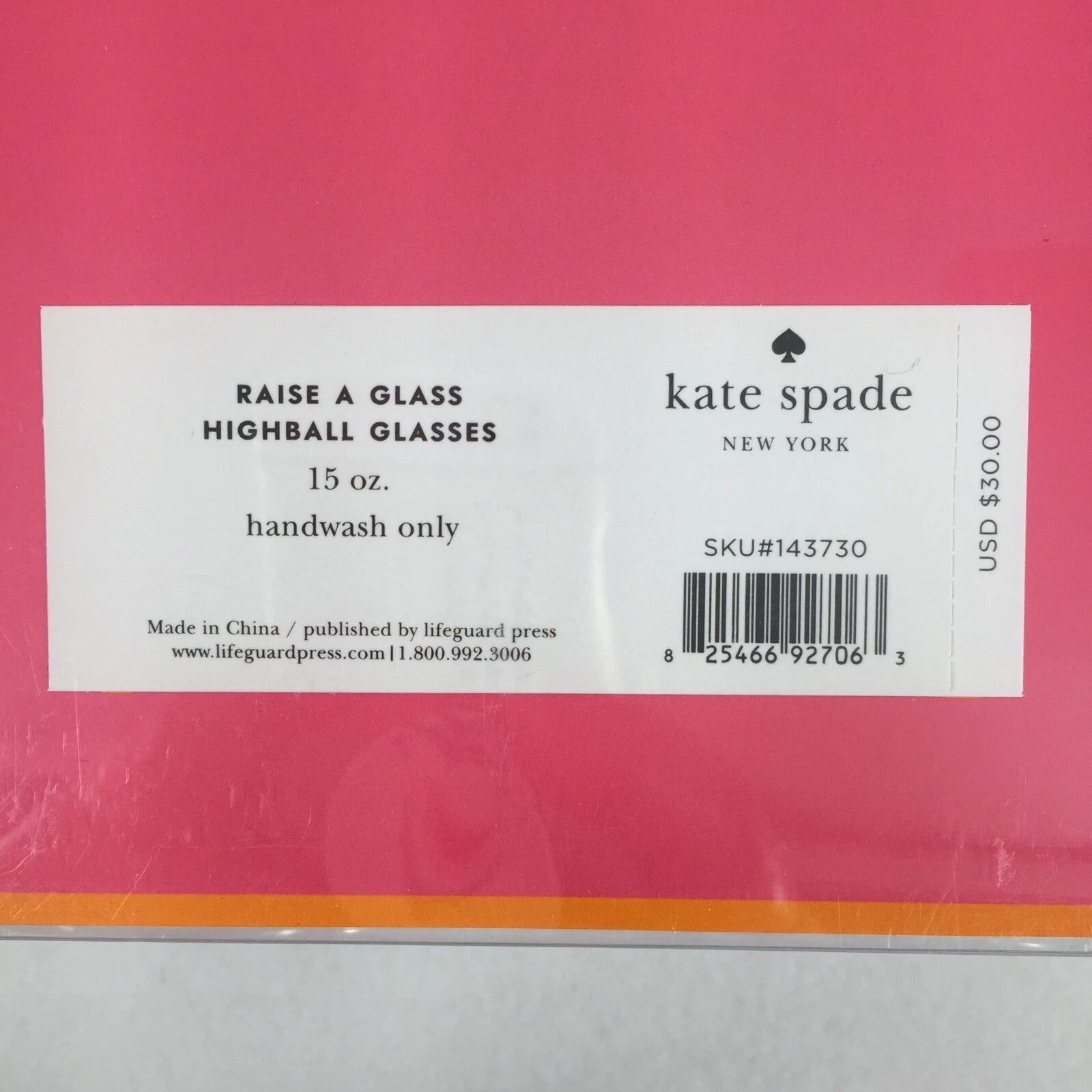 Kate Spade New York Raise A Glass Set Of Two Acrylic Highball Glasses NEW | eBay