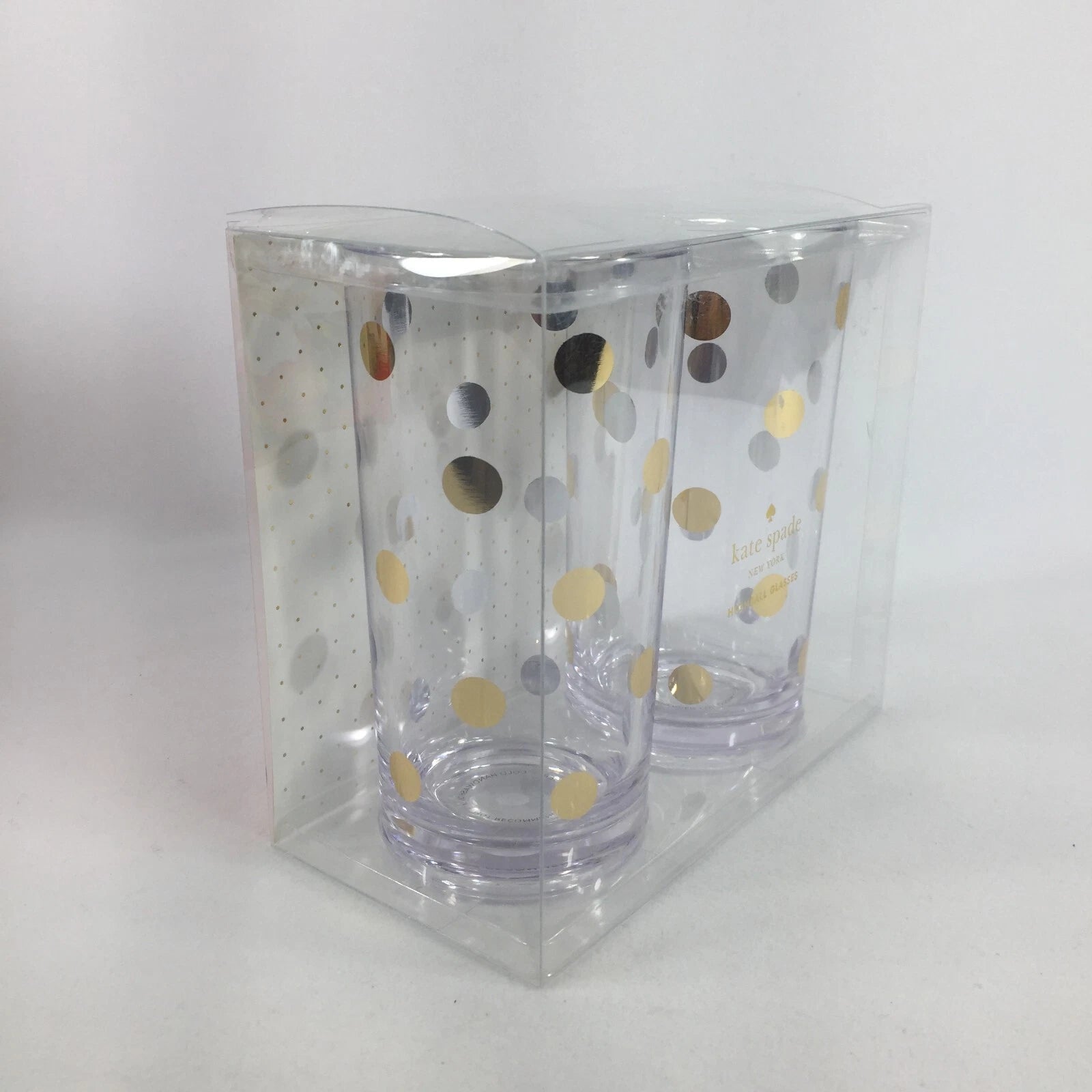 Kate Spade New York Raise A Glass Set Of Two Acrylic Highball Glasses NEW | eBay