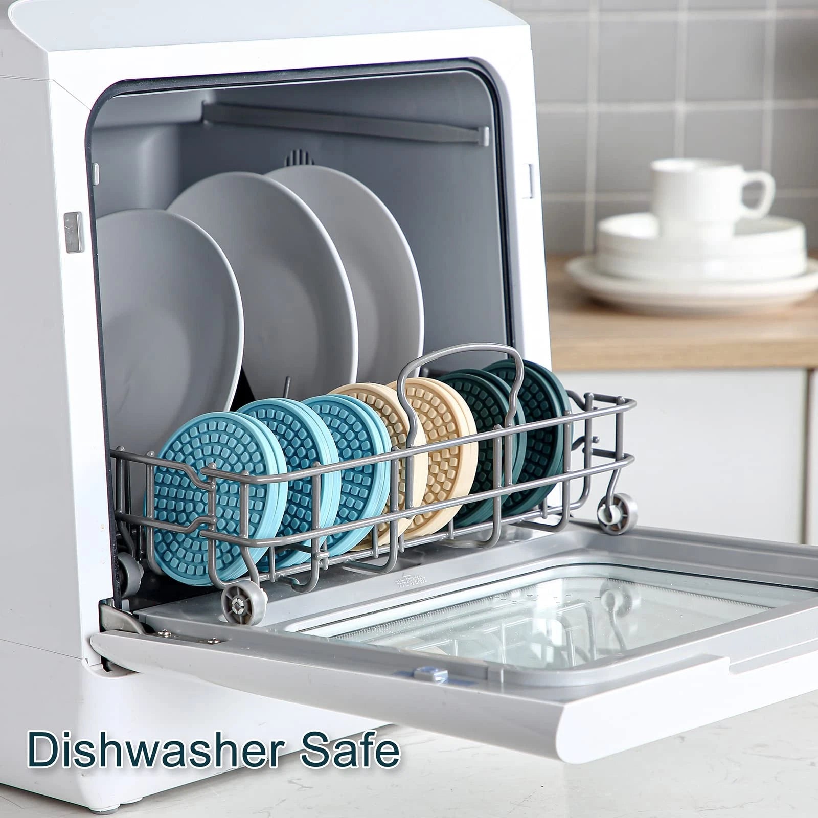 Silicone Drink Coasters with Holder Set of 6 for Tabletop Protection and Office | eBay