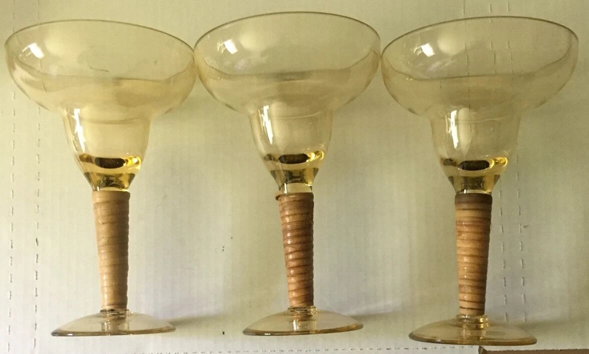 Set Of 6 Outdoor Glasses - 3 Martini/3 Margarita - Wrapped Stems | eBay