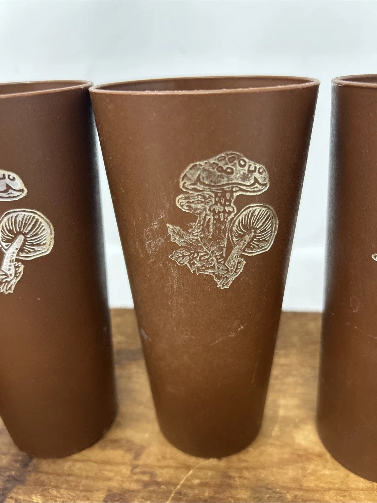 Vintage NASCO 1970s Mushrooms Brown Plastic Cups Set of 5 Tumblers | eBay