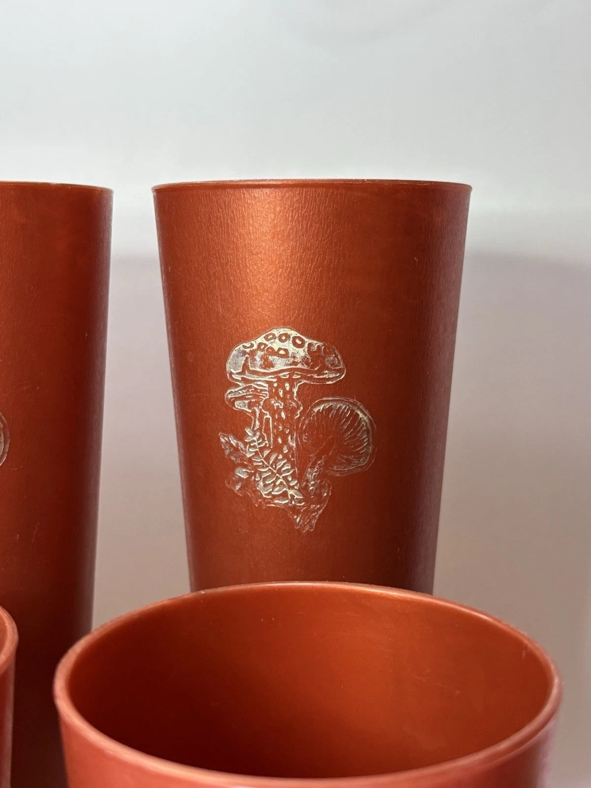 Nasco VNTG Mushroom Collectable Tumblers Set of 6 Rust Red Cups 1970s Retro | eBay
