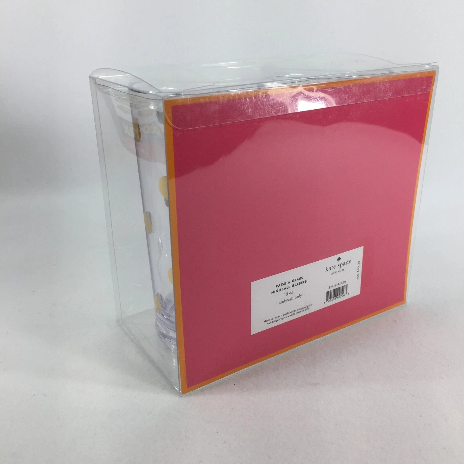 Kate Spade New York Raise A Glass Set Of Two Acrylic Highball Glasses NEW | eBay