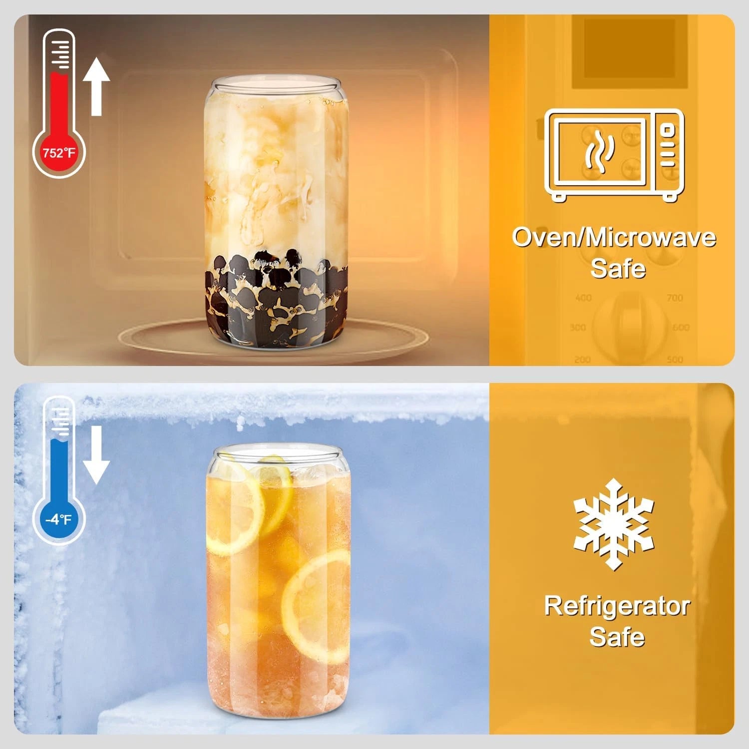 Sungwoo 4PCS Glass Cups with Bamboo Lids and Straws, 16OZ Ice Coffee Cup, Drinki | eBay