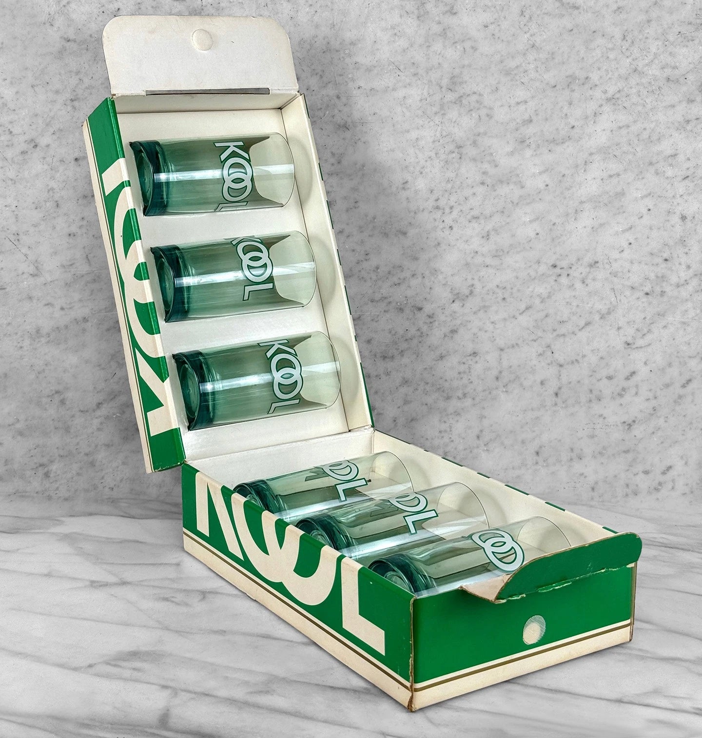 Vintage Kool Cigarettes Menthol Green Serving Tumler Glasses w/ Box - Set of 6 | eBay