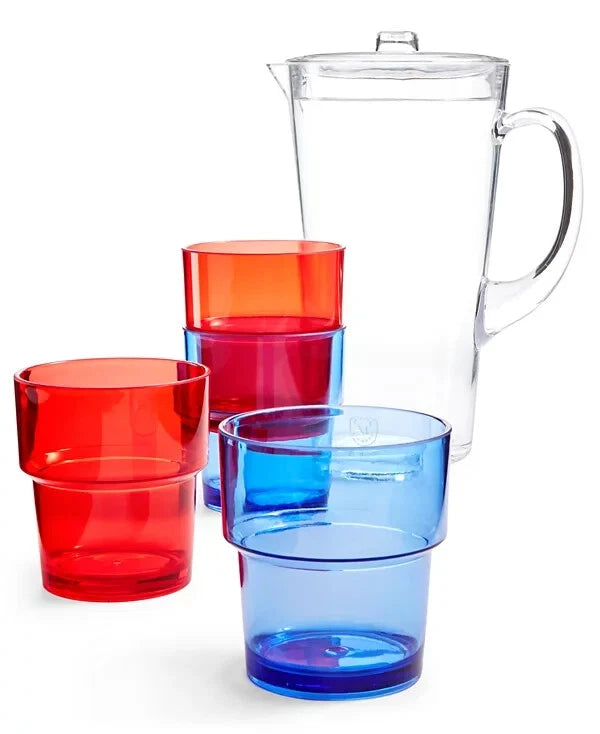 Martha Stewart Collection Acrylic Pitcher and 4 Glasses, 5-Pc. Set | eBay