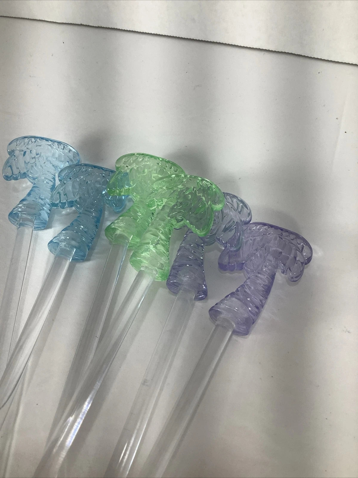 Set Of 6~Spring/Summer Pastel Colored Palm Tree Swizzle Sticks~Plastic | eBay