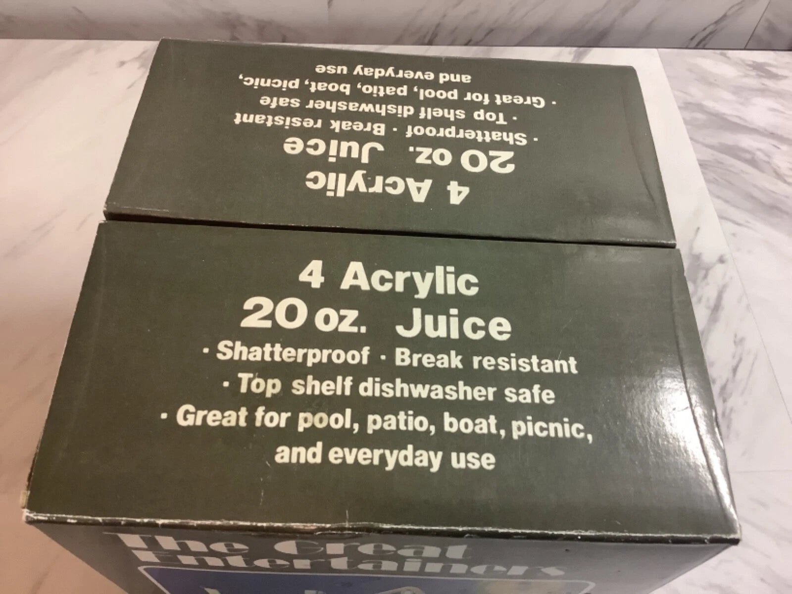 Set Of 4 Acrylic 20oz Juice glasses the great Entertainer, made in Taiwan | eBay