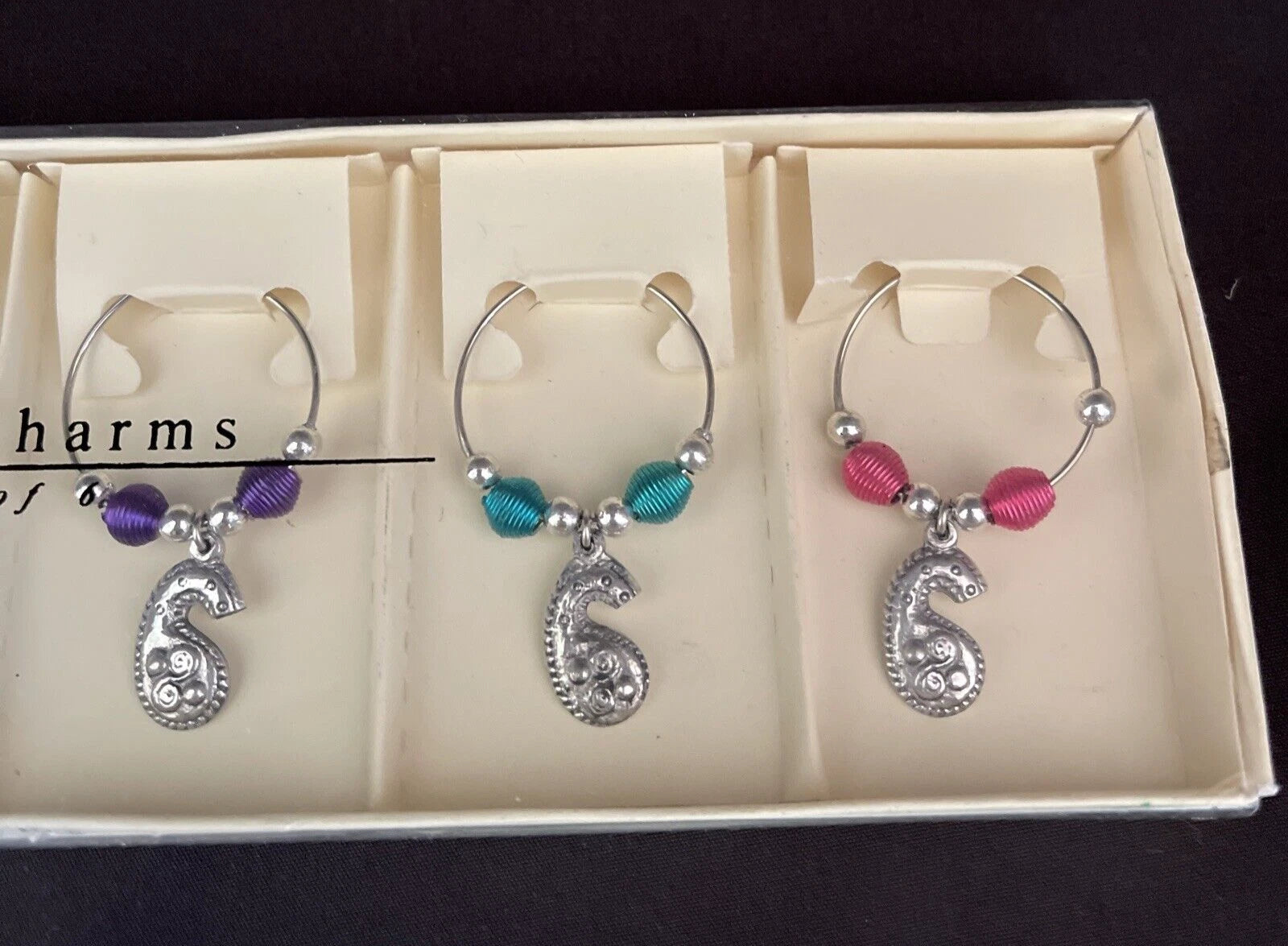 New Set of 6 Pier 1 Ying Yang Wine Charms Colorful Drink Tags | eBay