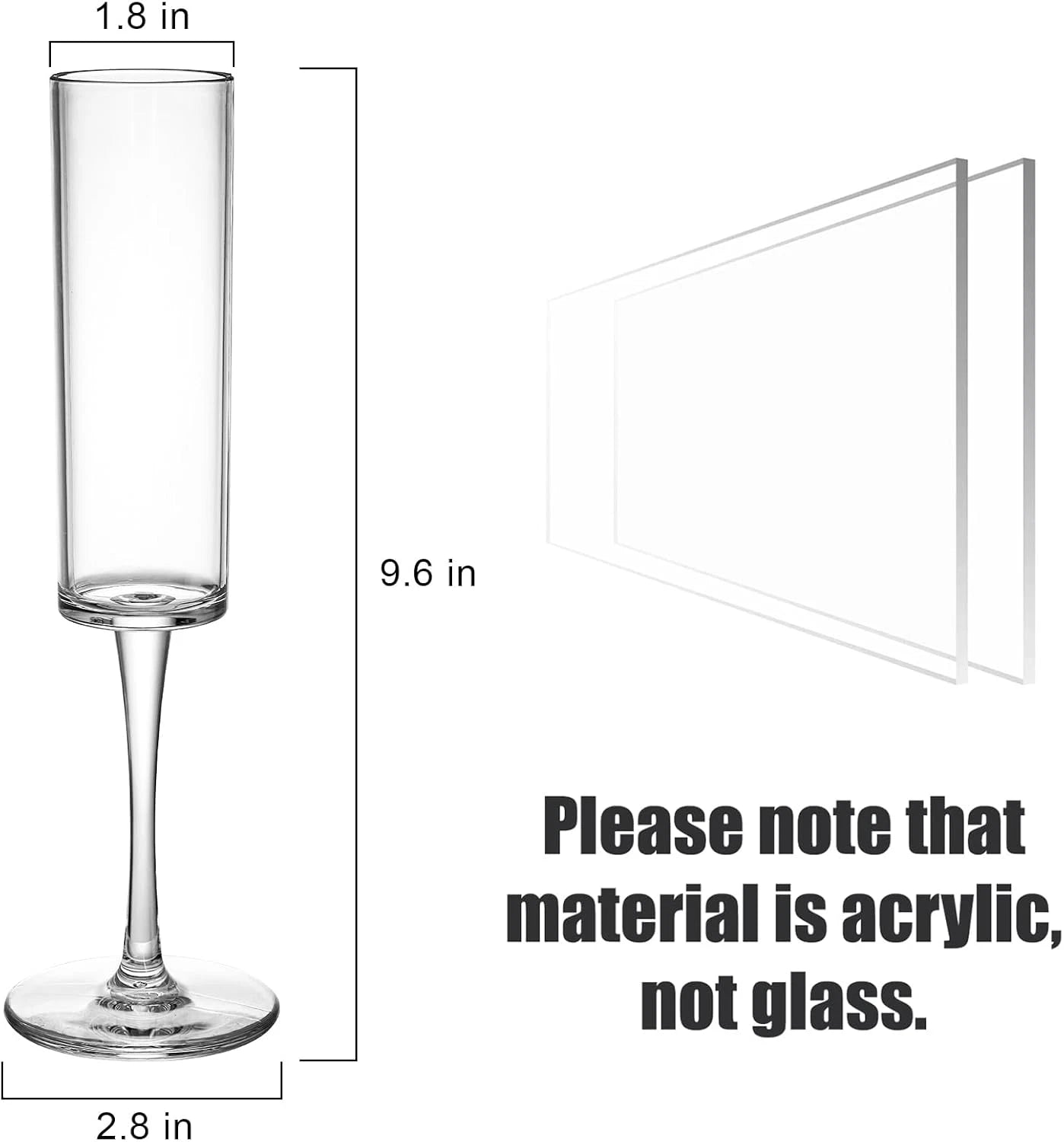 Set of 8 Acrylic Champagne Flutes, 6 Oz Unbreakable Champagne Glasses Reusable C | eBay