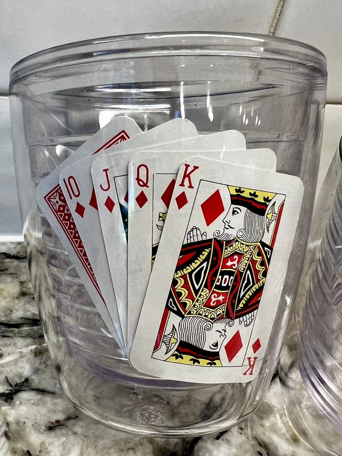 6 VTG NEW Insulated Clear Acrylic Bar Tumblers Interpur Poker Cards Hong Kong | eBay