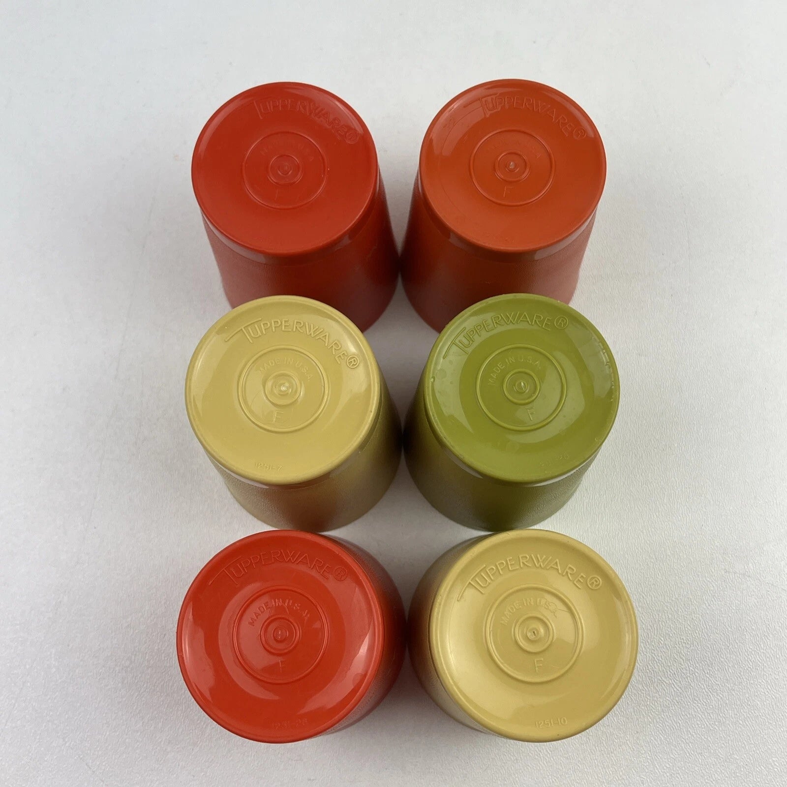 6 VTG Tupperware 1251 Plastic Cups Tumblers Kids Harvest Red Orange Green YLW | eBay