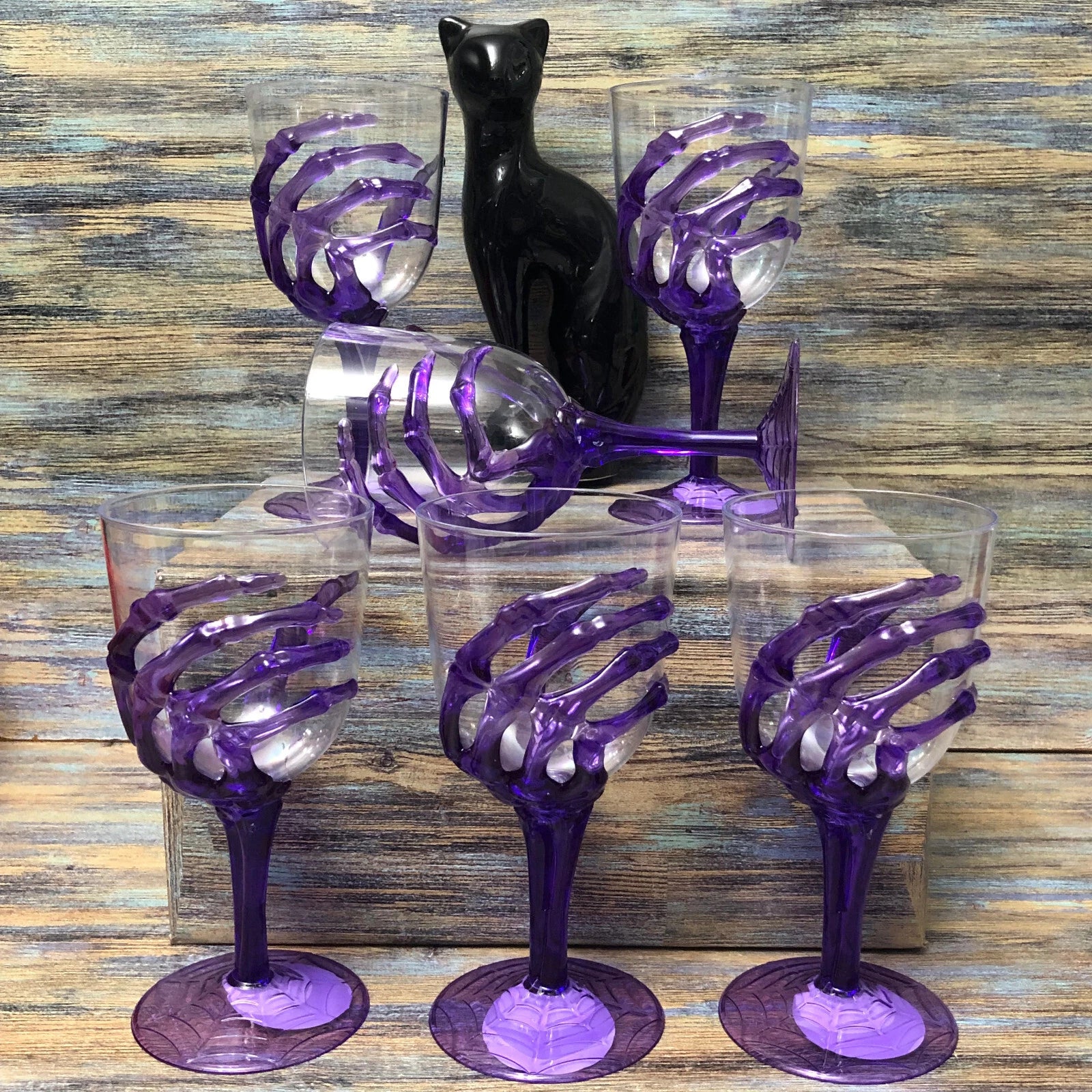 Spooky Skeleton Hand Goblets Plastic Halloween Wine Glasses 11.8oz Gothic Choose | eBay