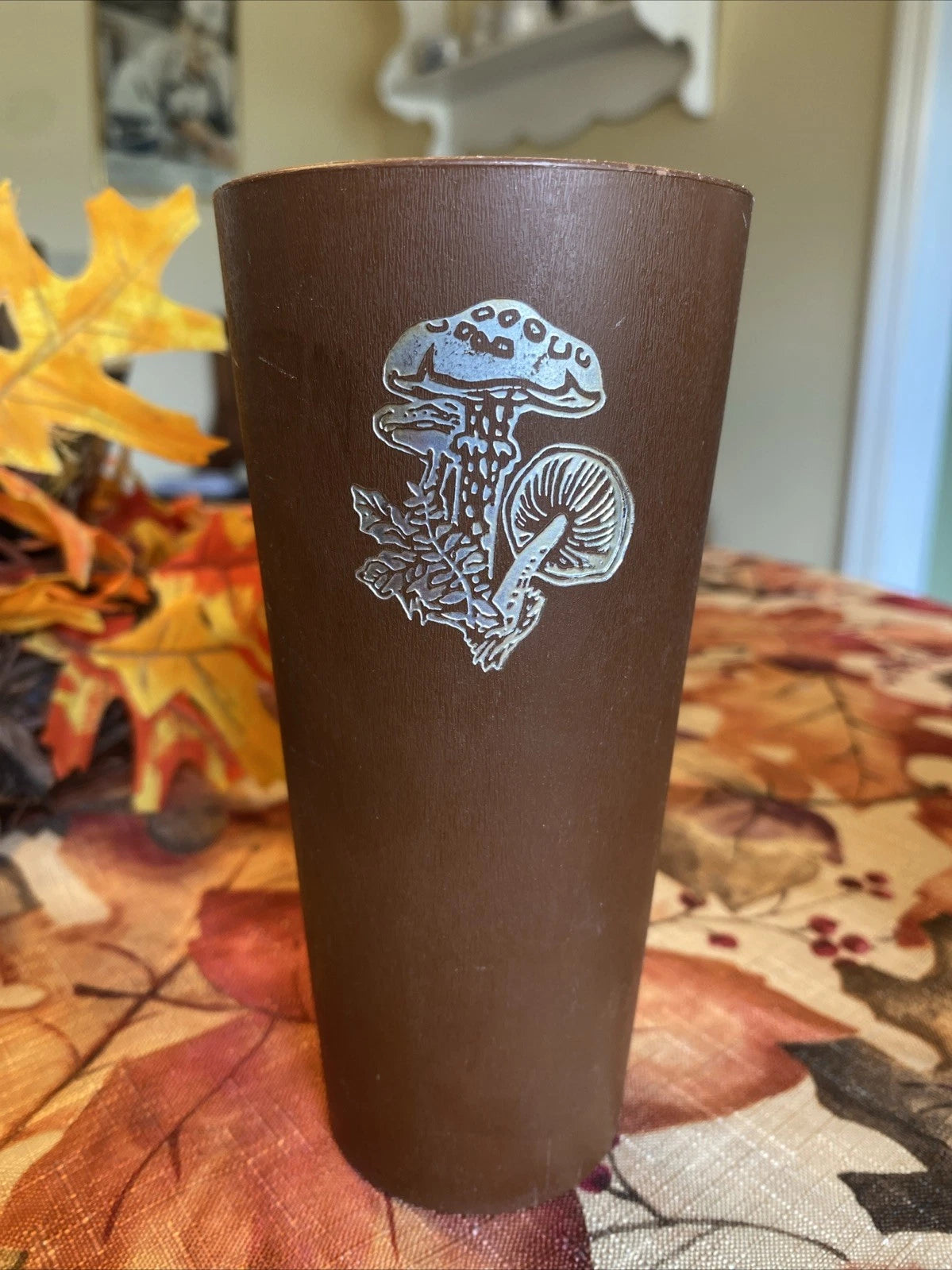 Vintage Gold Mushrooms 1970s Brown Plastic Cups Set of 4 NASCO Tumblers | eBay