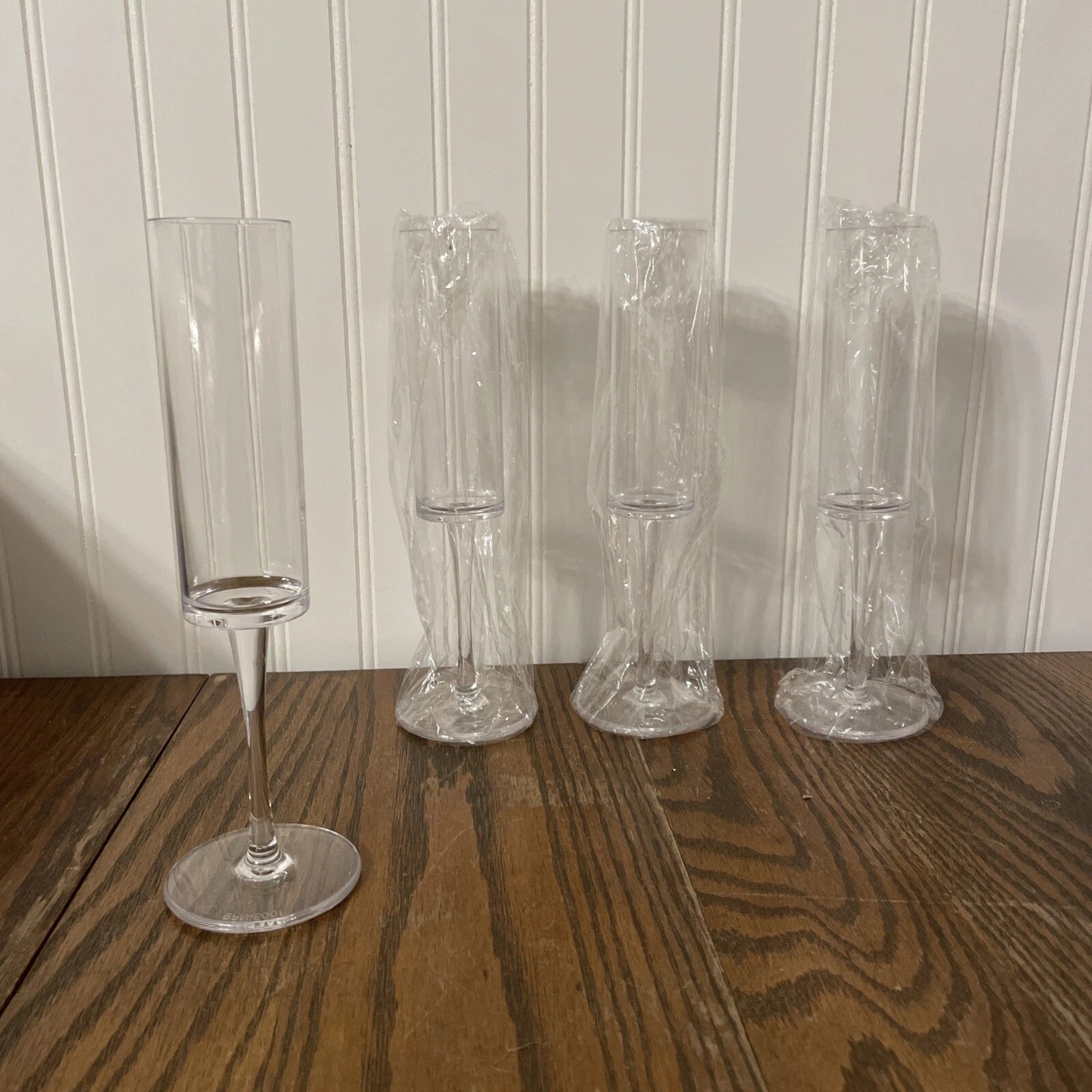 Unbreakable Champagne Glasses Flutes Set Of 4 6oz Stem Straight-side 9.5” Tall | eBay
