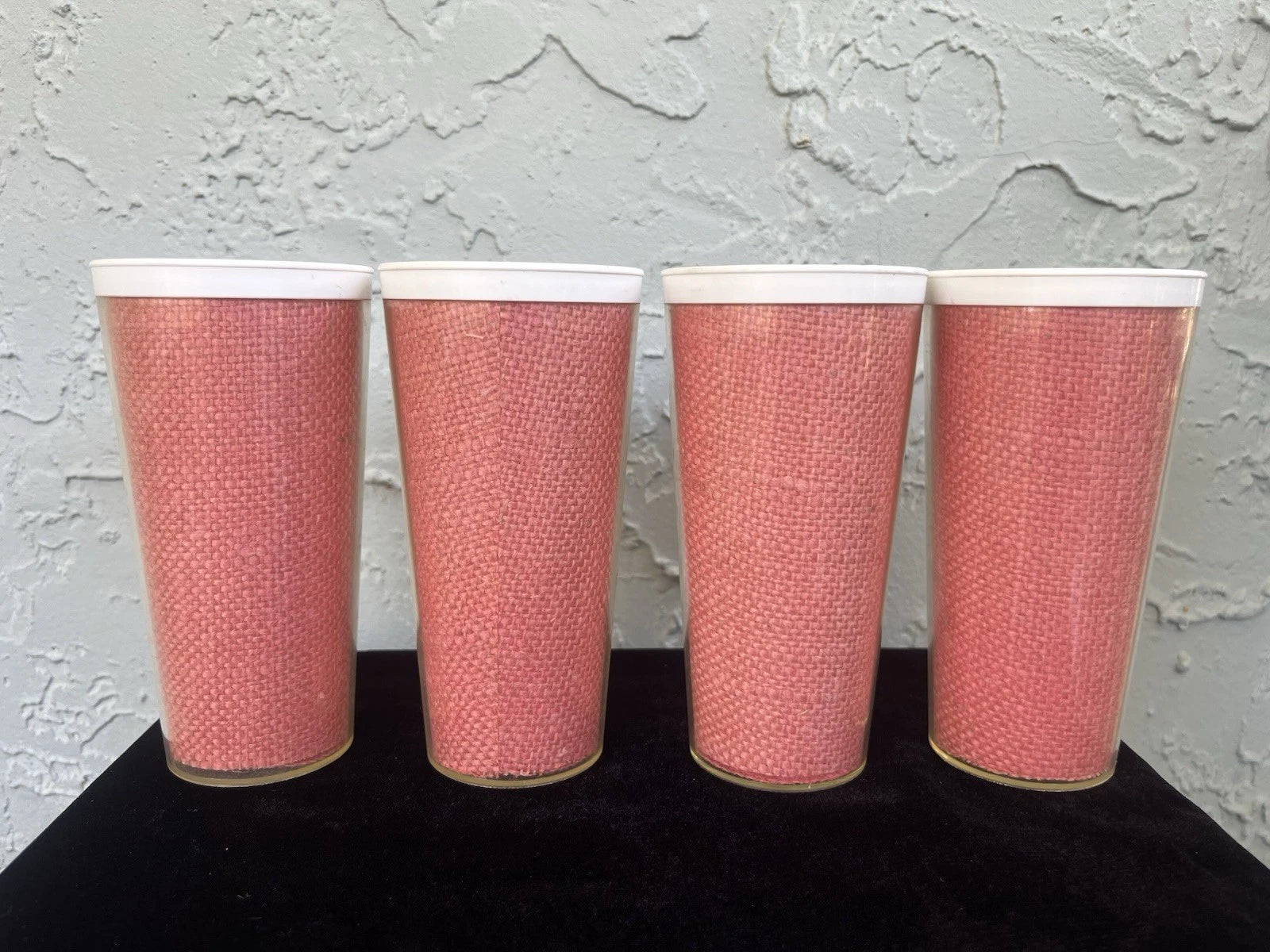 RAFFIAWARE Pink Weave MCM Thermal Plastic Tumblers 10 Oz Set (of 4) | eBay
