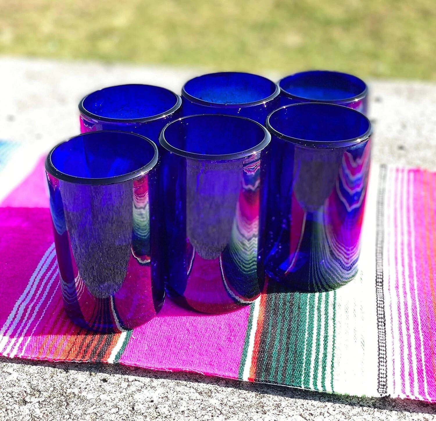 Stunning Cobalt Blue Glassware – 14 oz Handcrafted Set of 6 for Dining Occasions | eBay
