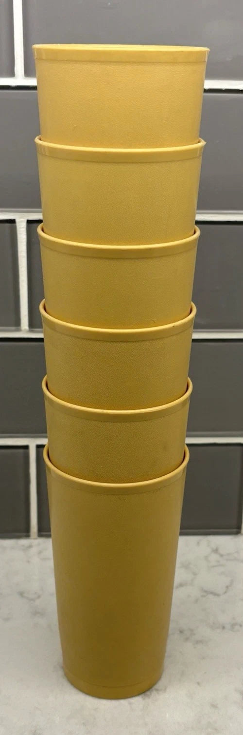 Vintage Tupperware 12 oz Harvest Gold Tumblers Cups #873 Lot of 6 | eBay