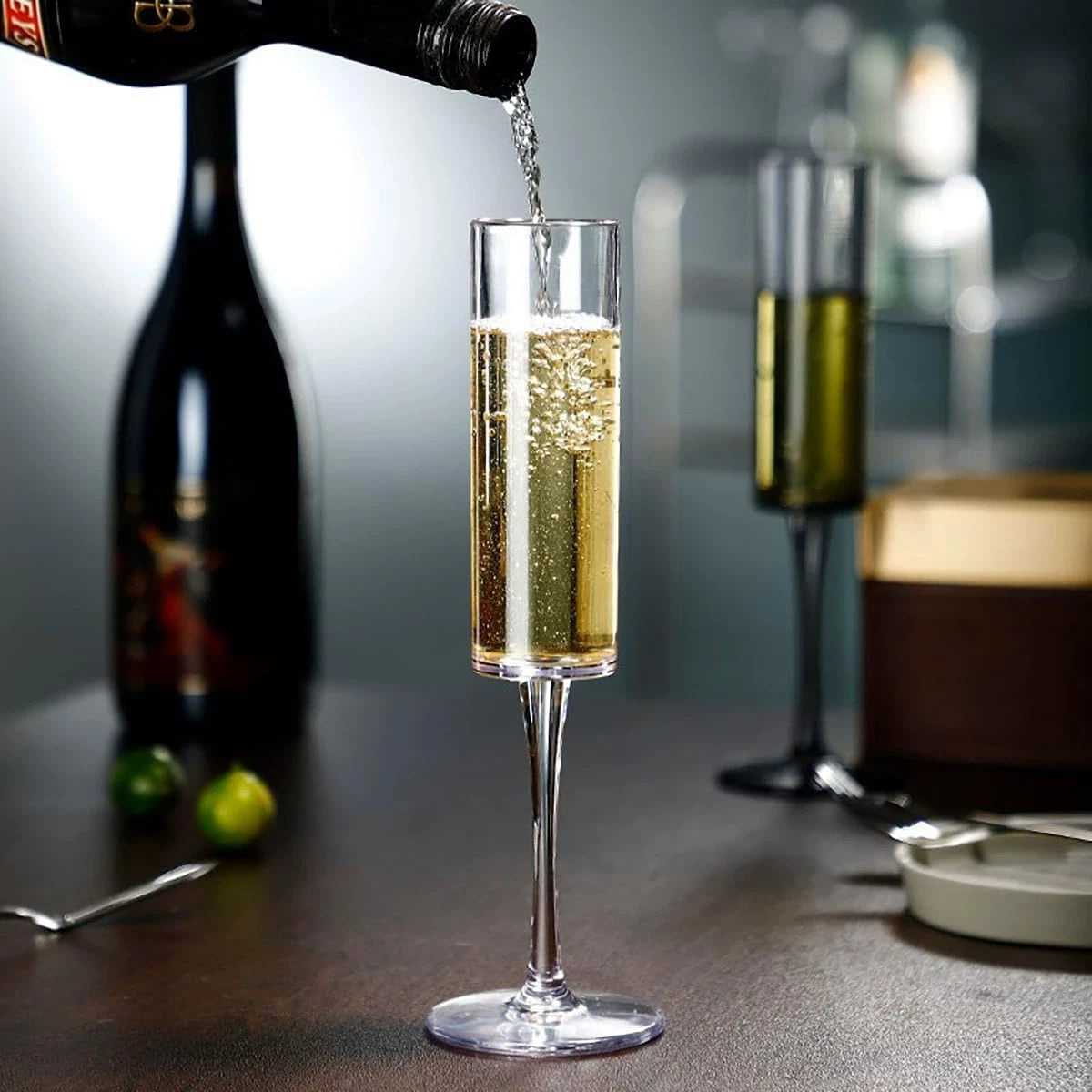 Set of 8 Acrylic Champagne Flutes, 6 Oz Unbreakable Champagne Glasses Reusable C | eBay