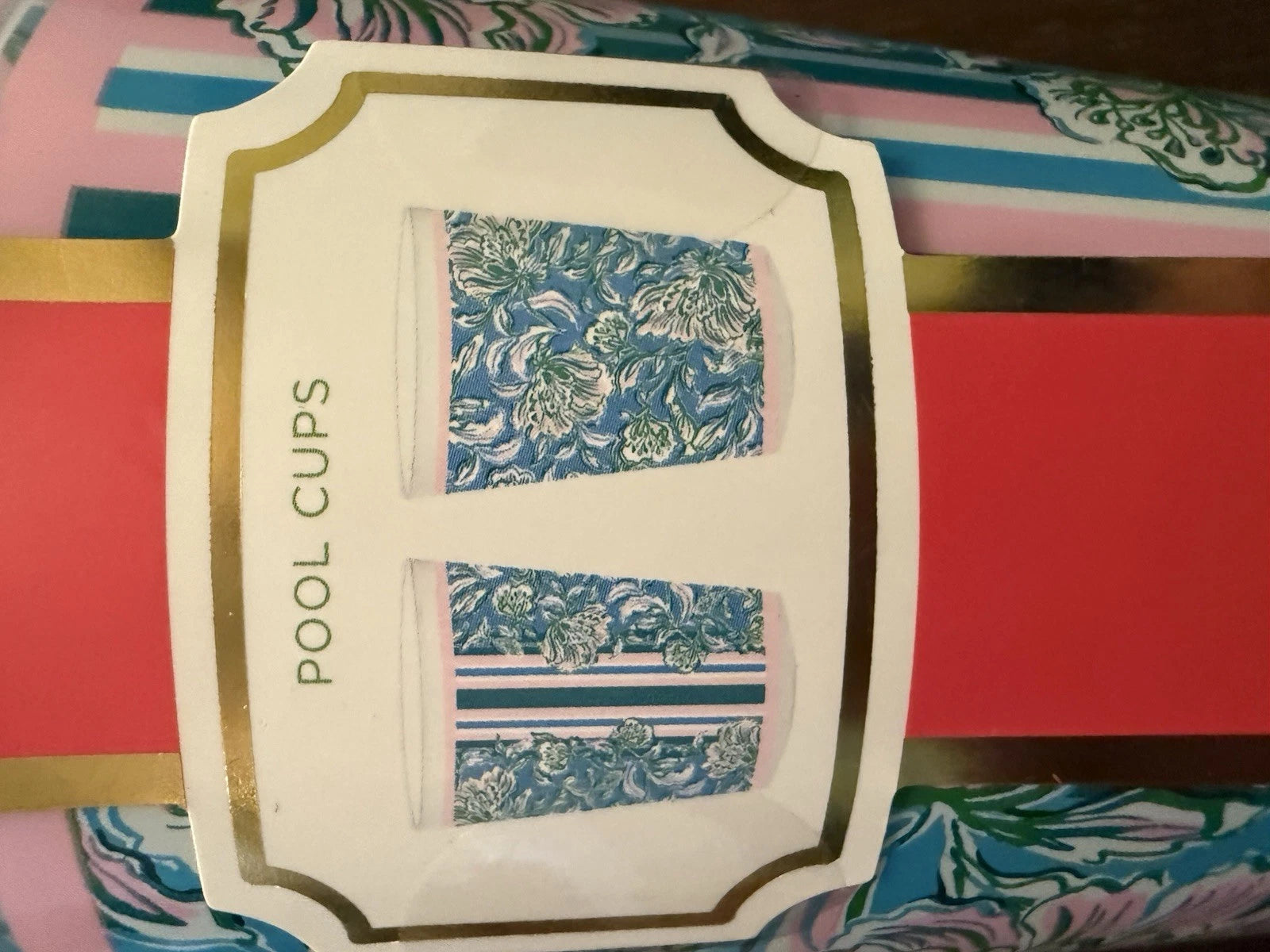 Lilly Pulitzer Pool Cups Set Of 6 Chic Magnet Print New 14 Oz | eBay