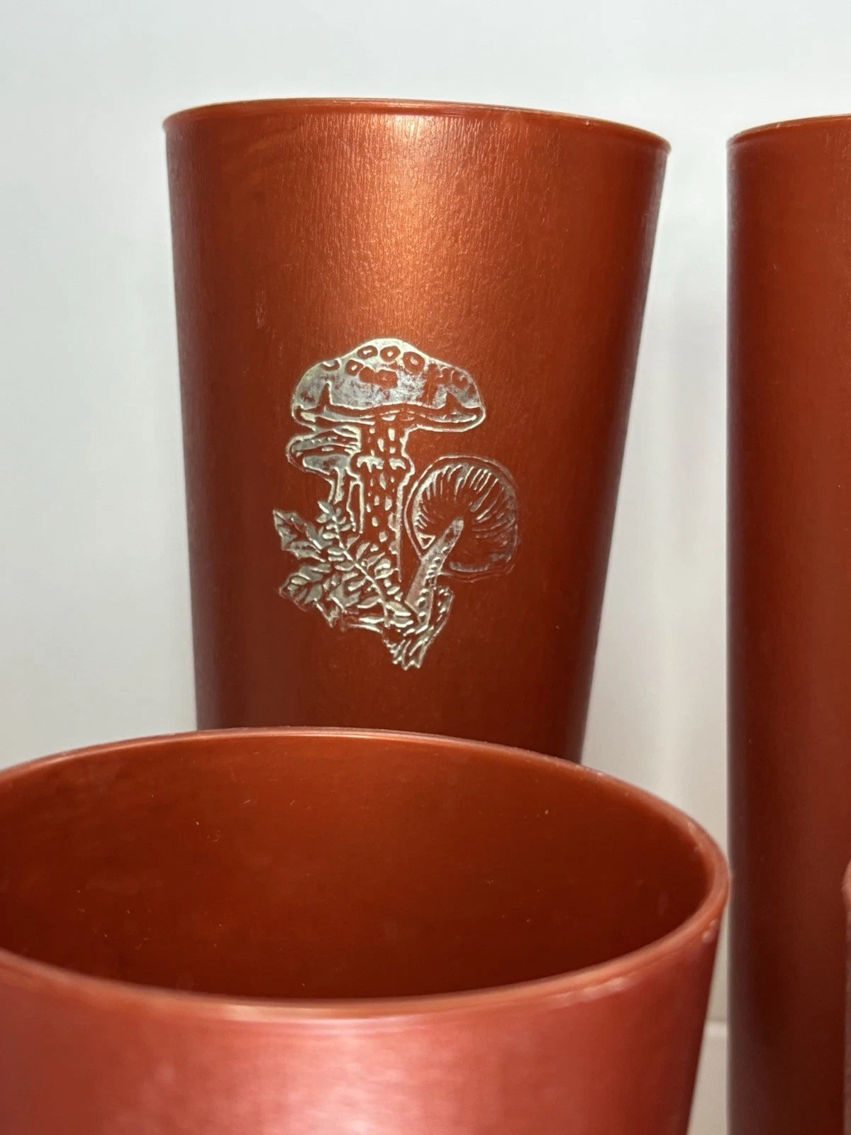 Nasco VNTG Mushroom Collectable Tumblers Set of 6 Rust Red Cups 1970s Retro | eBay