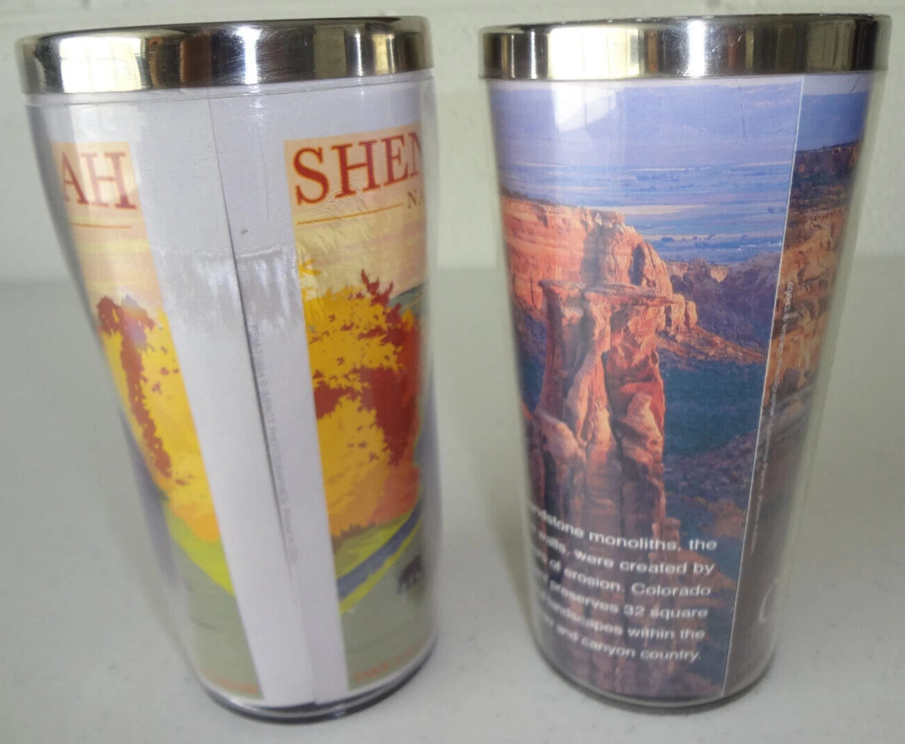 SHENANDOAH NATIONAL PARK + COLORADO NATIONAL MONUMENT 2x DRINK CUP SET SOUVENIR | eBay