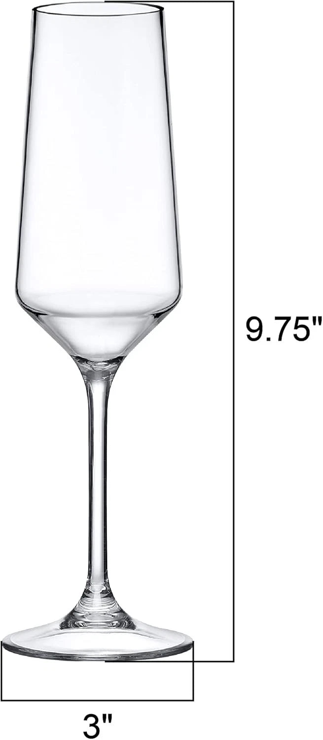 Stella 8oz Unbreakable Tritan Champagne Flutes Set of 6 BPA-Free Dishwasher Safe | eBay