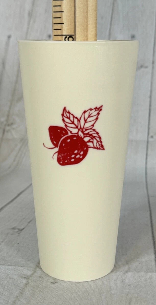 Set Of 5 Vintage Nasco Strawberry Print Plastic Tumblers 6” Cream Stackable 70’s | eBay