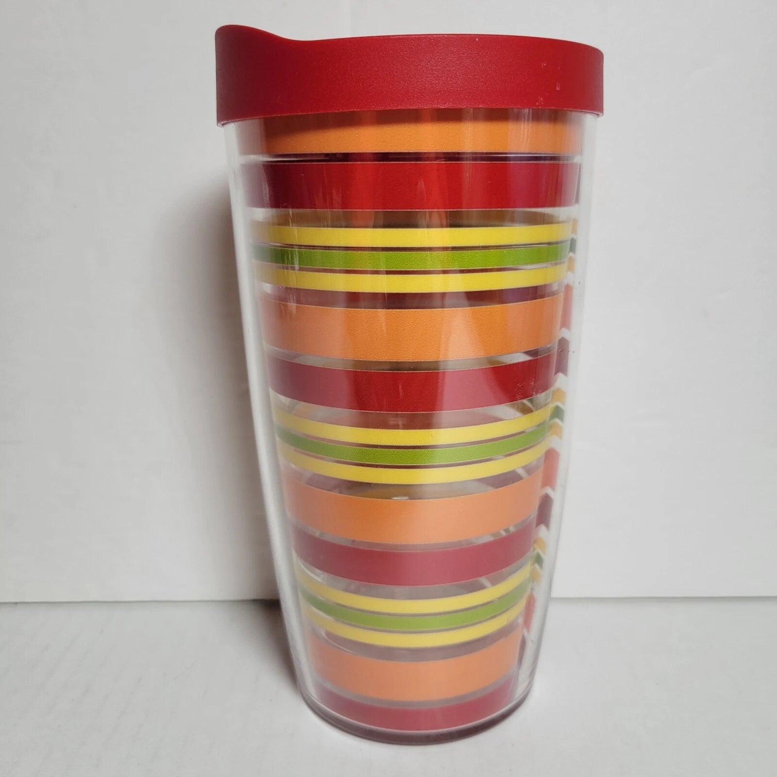 Fiesta Sunny Stripes Tervis 16oz Insulated Tumbler Travel Cup w Red Lid | eBay