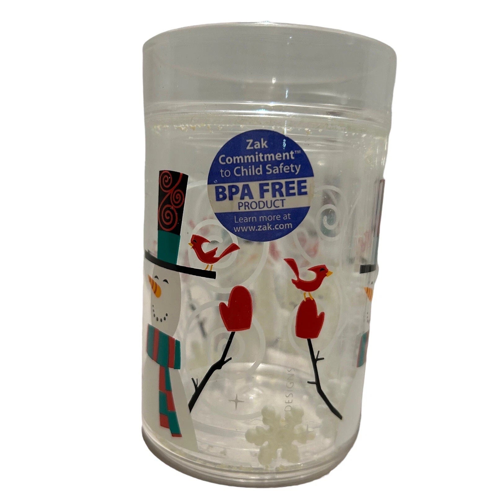 Christmas Snowman Glass Set Of 4 by Zak Snowflakes in Plastic Double Wall 6 oz | eBay
