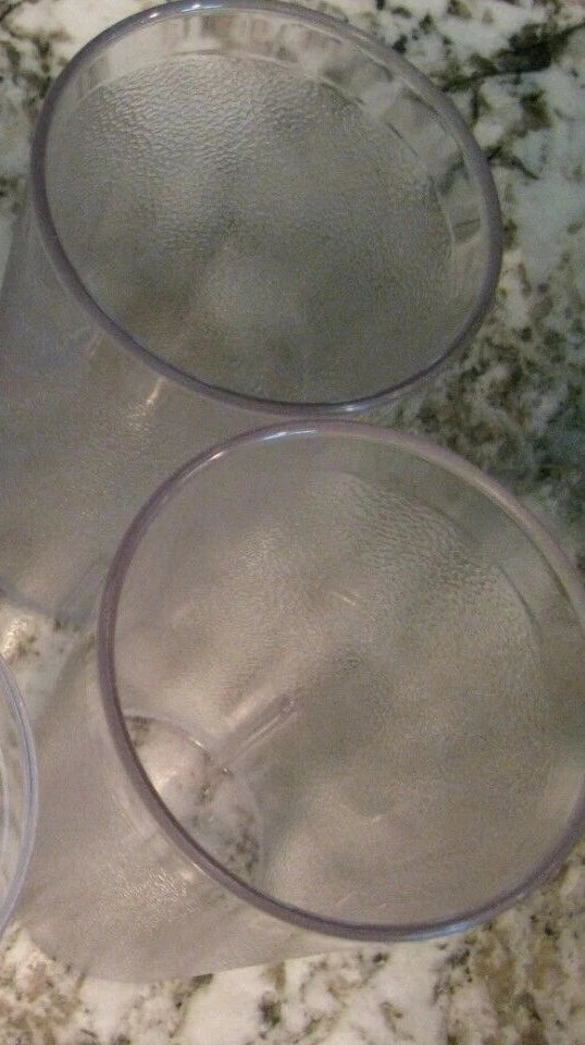 Vintage 6 Plastic Glasses-2 Carlisle Clear 12 oz, 4 HJ Stotter Tumblers w/stripp | eBay