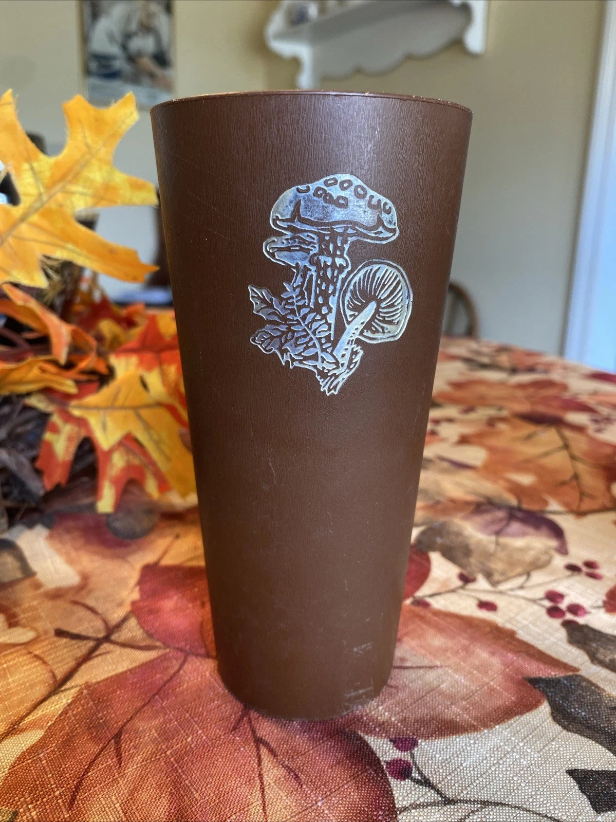 Vintage Gold Mushrooms 1970s Brown Plastic Cups Set of 4 NASCO Tumblers | eBay