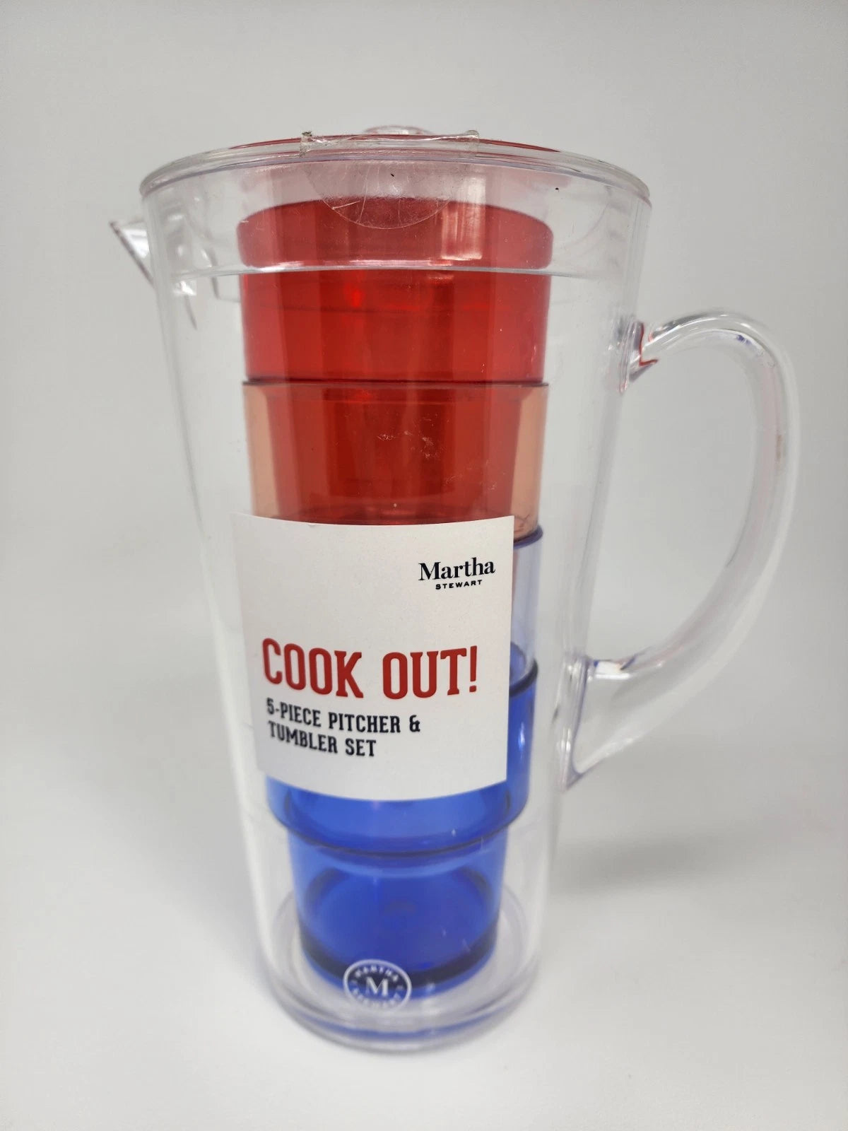 Martha Stewart Collection Acrylic Pitcher and 4 Glasses, 5-Pc. Set | eBay