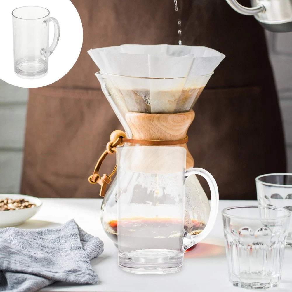 Set of 2 Transparent Beer Mug Water Glass Mugs Drinking Cup Clear | eBay